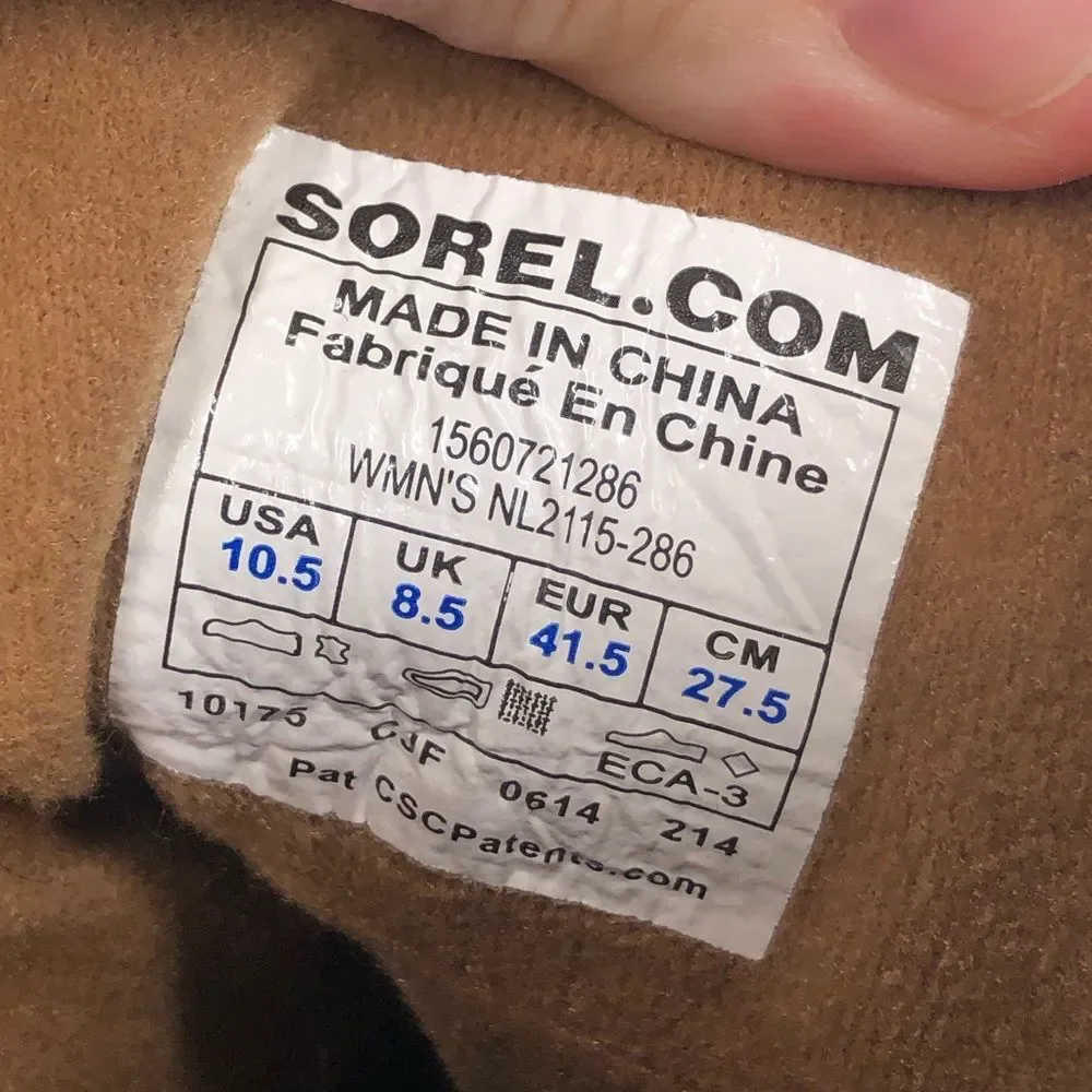 SOREL Toronto Brown Suede Lace Up Wedge Boots Booties Size 10.5 NL2115-286